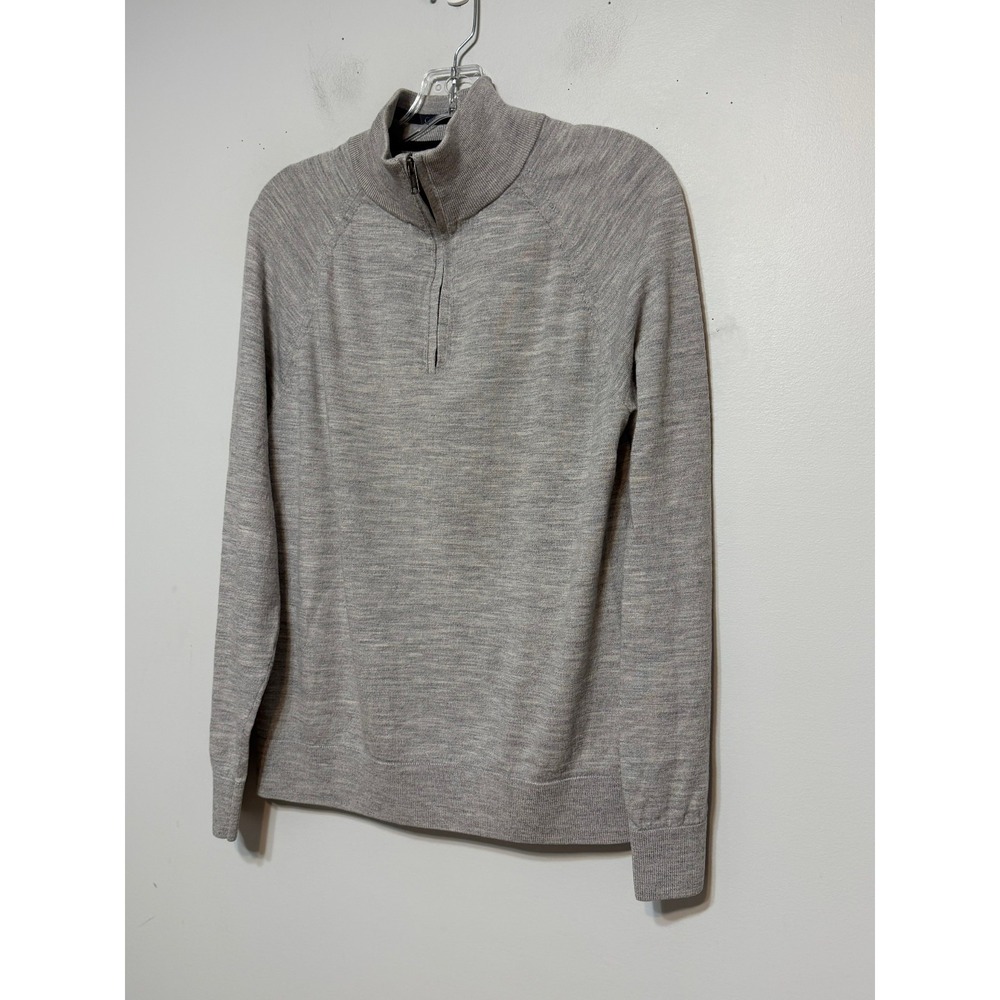 GAP Quiet Luxury Merino‎ Wool Quarter Zip Sweater Men Medium Normcore Minimalist - Picture 3 of 6